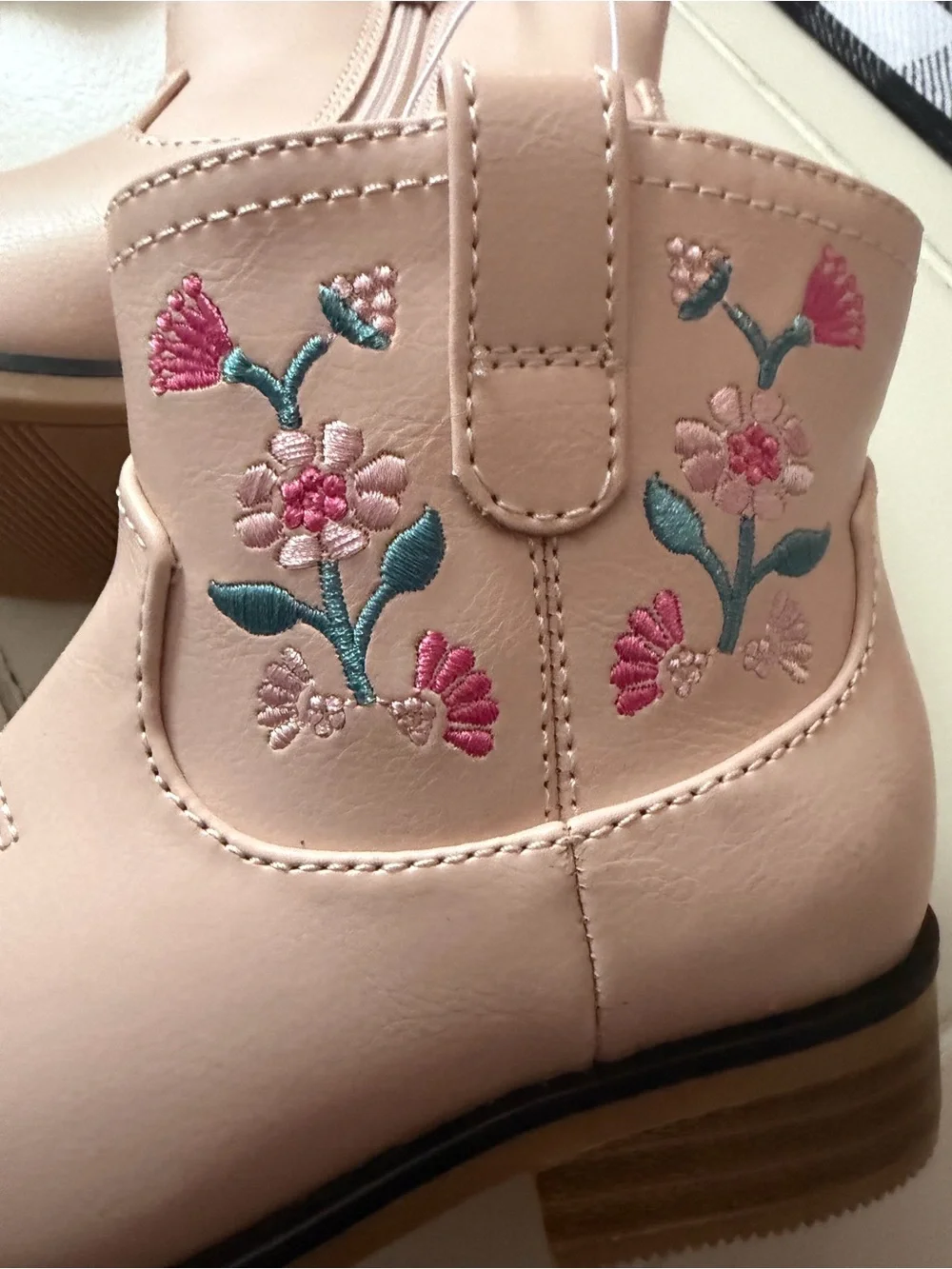 ❌Cat & Jack Pink Embroidered Whitly Western Boot- NWT Size 11